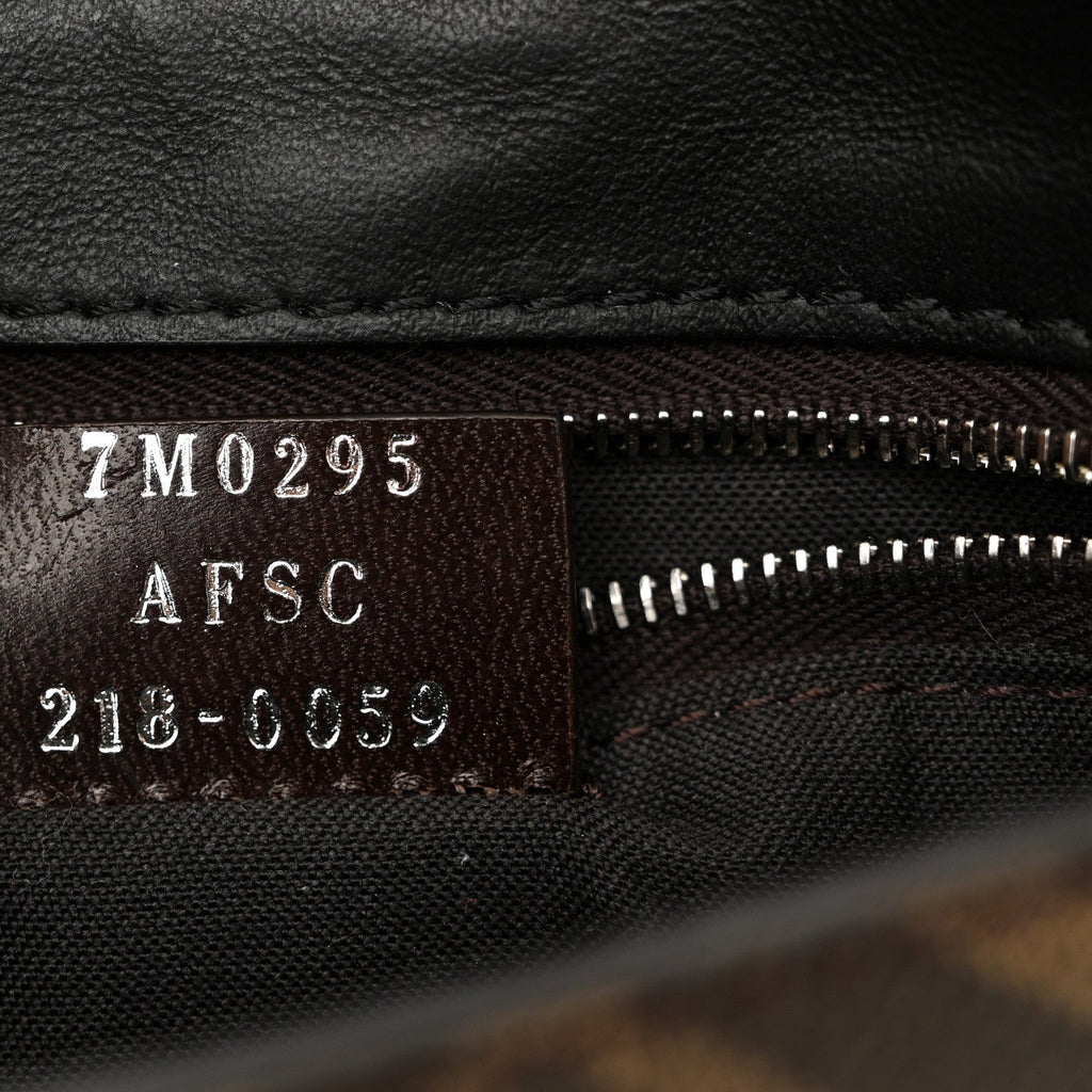 Glazed Fabric Cotton Vitello King Aura FF 1974 Baguette Belt Pouch Tobacco Moro Grezzo Cuoio