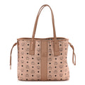 Metallic Visetos Medium Liz Reversible Shopper Tote Champagne Gold