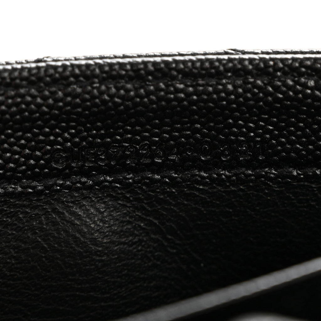 Grain De Poudre Matelasse Chevron Monogram Flap Wallet Black