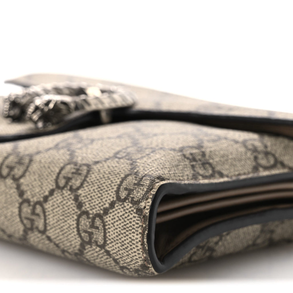 GG Supreme Monogram Mini Dionysus Chain Wallet Beige Taupe