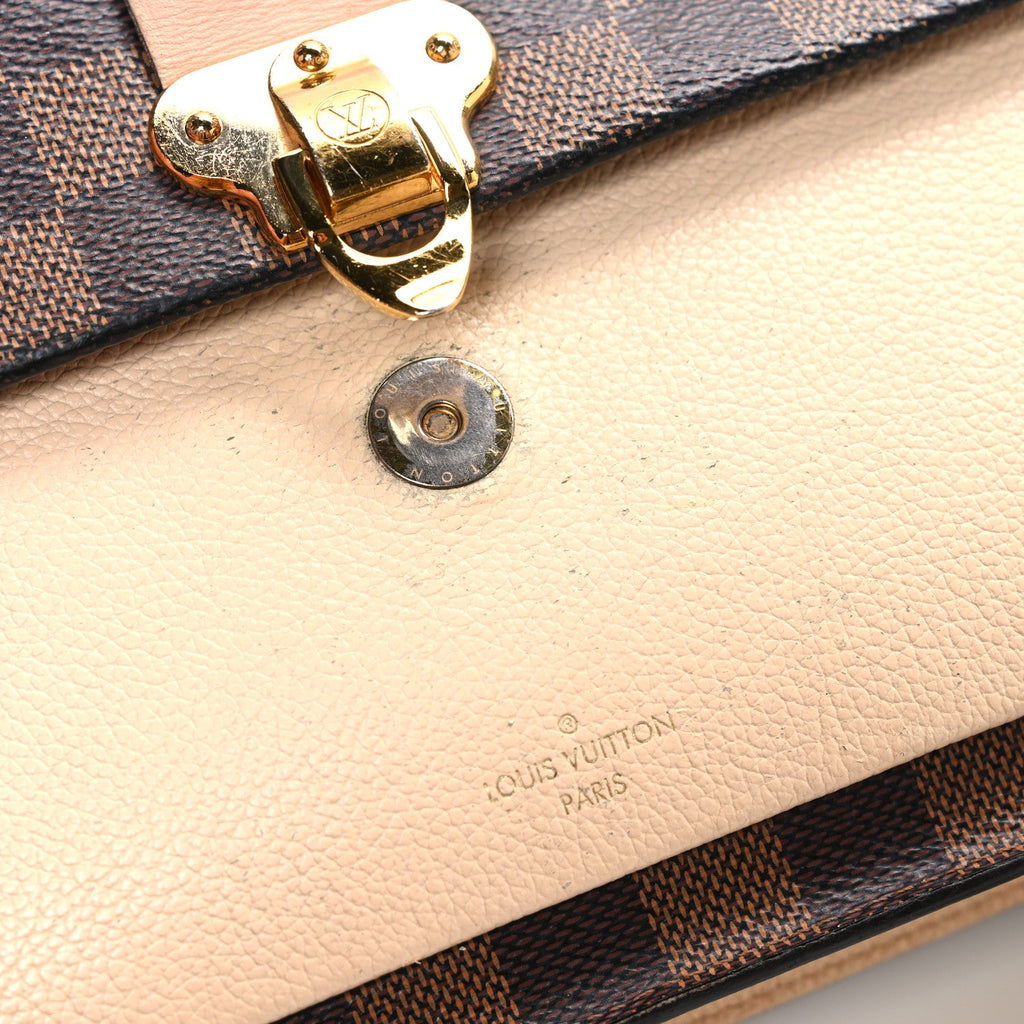 Damier Ebene Vavin Chain Wallet Creme