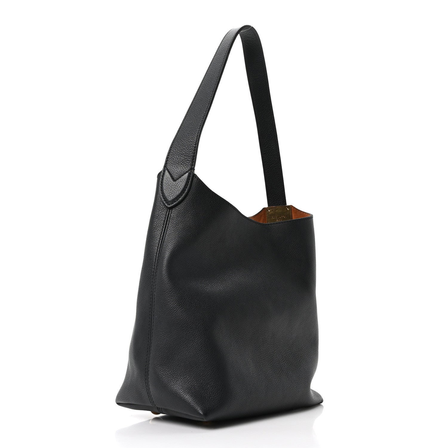 Grained Calfskin Low Key Hobo PM Black