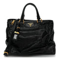 Vitello Shine Shopping Satchel Black