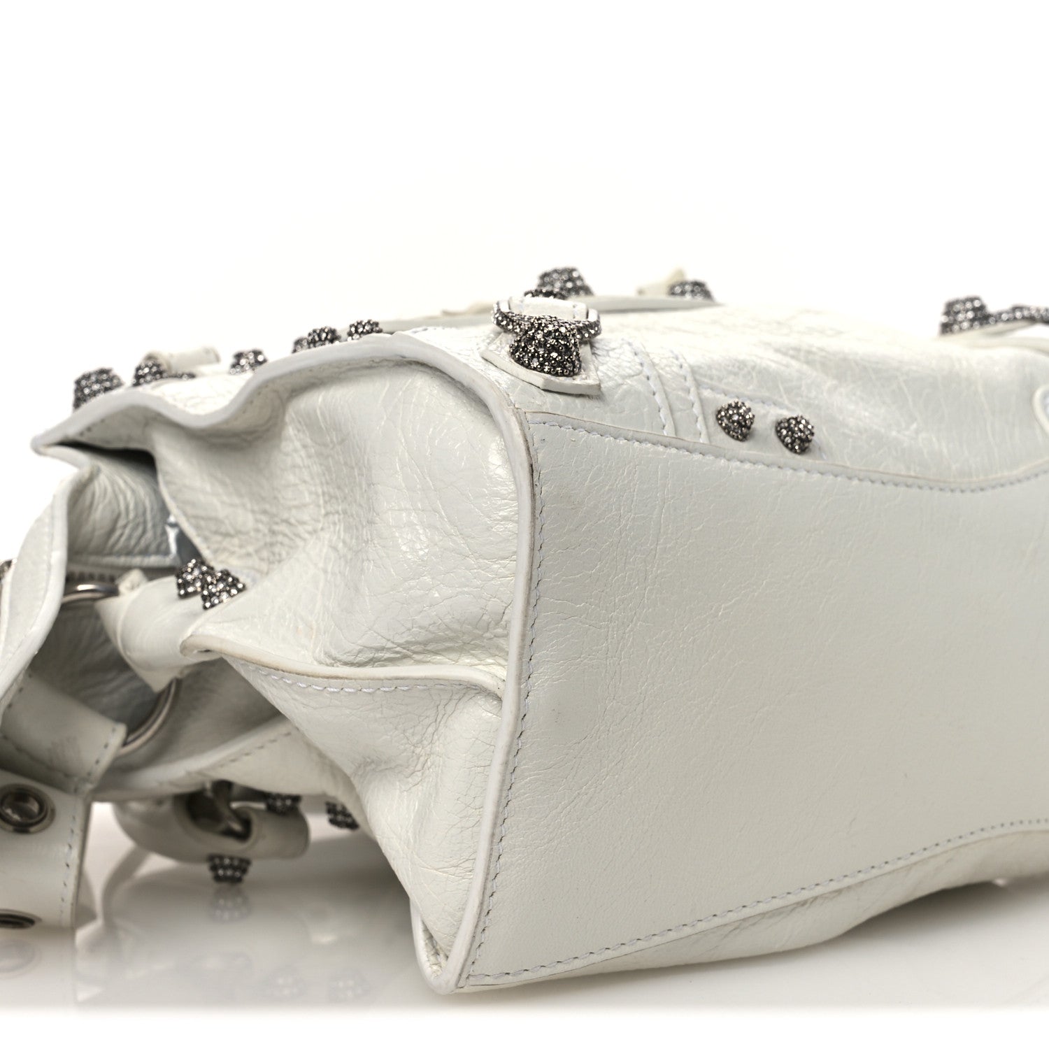 Agneau Arena Crystal Neo Cagole Handbag XS Optic White