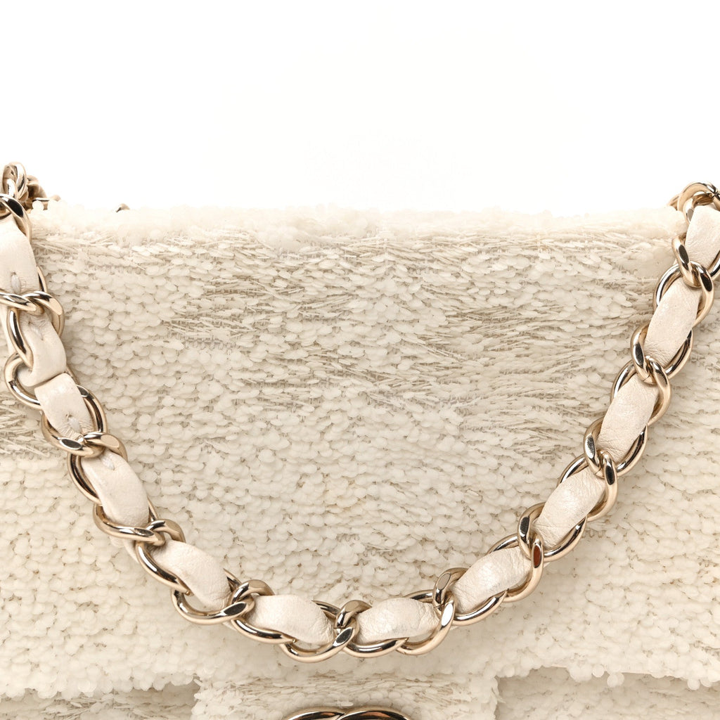 Sequin Small Single Flap White