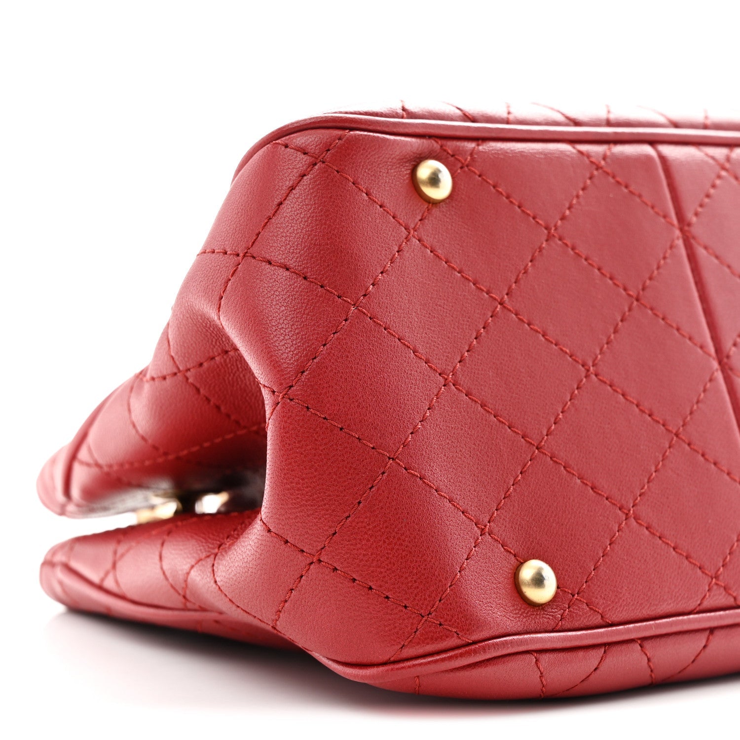 Calfskin Stitched Small Egyptian Amulet Drawstring Bag Red