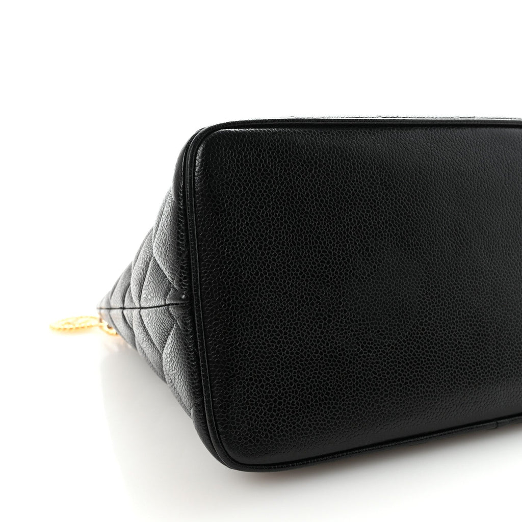 Caviar Quilted Medallion Tote Black