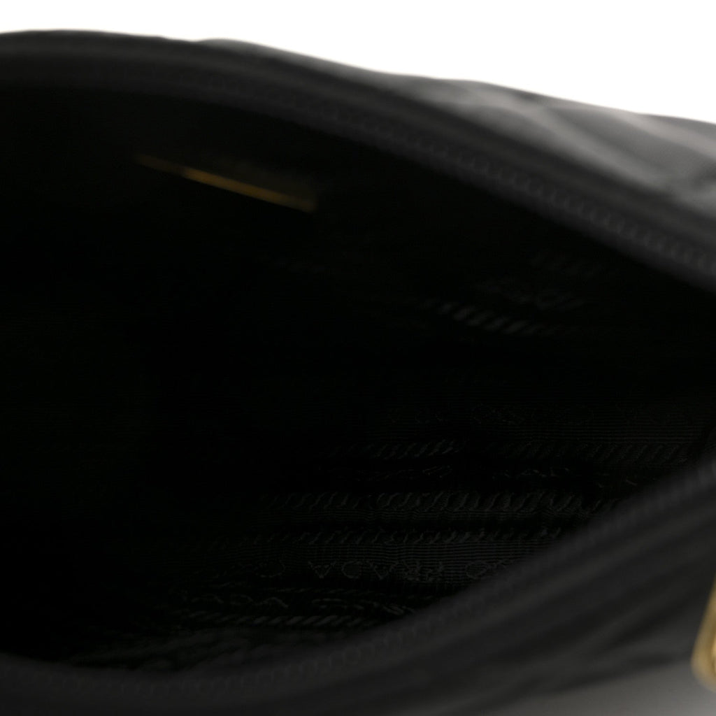 Tessuto Nylon Stitched Shoulder Bag Black
