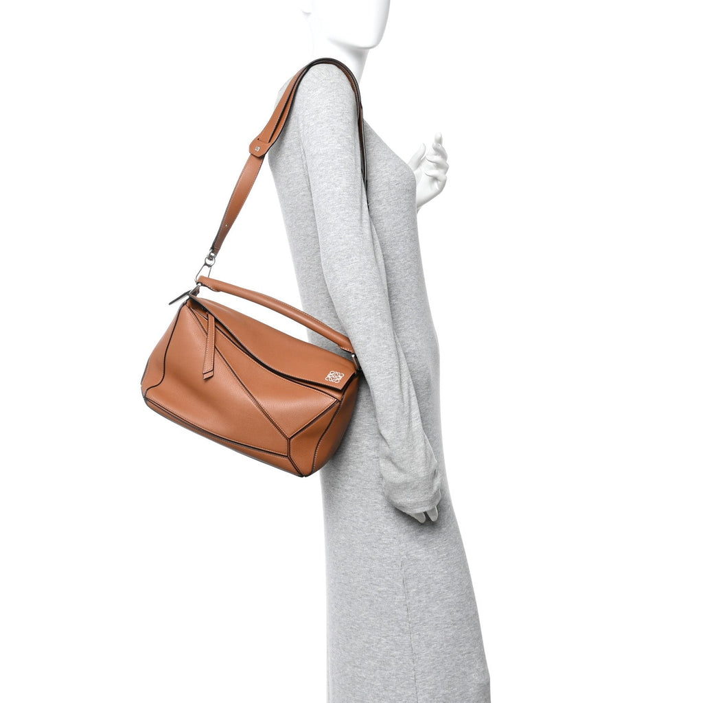 Calfskin Medium Puzzle Bag Tan