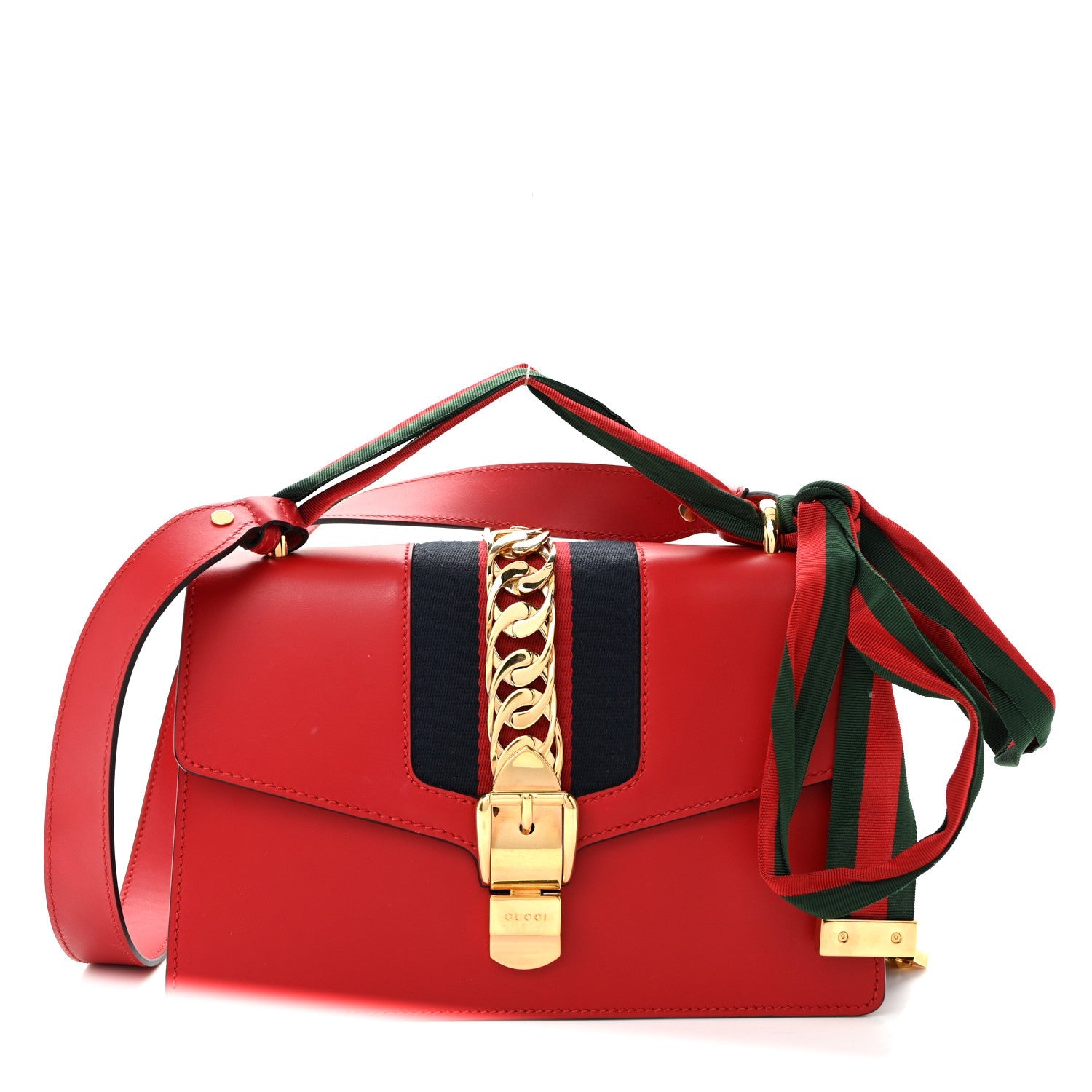 Calfskin Small Sylvie Shoulder Bag Hibiscus Red