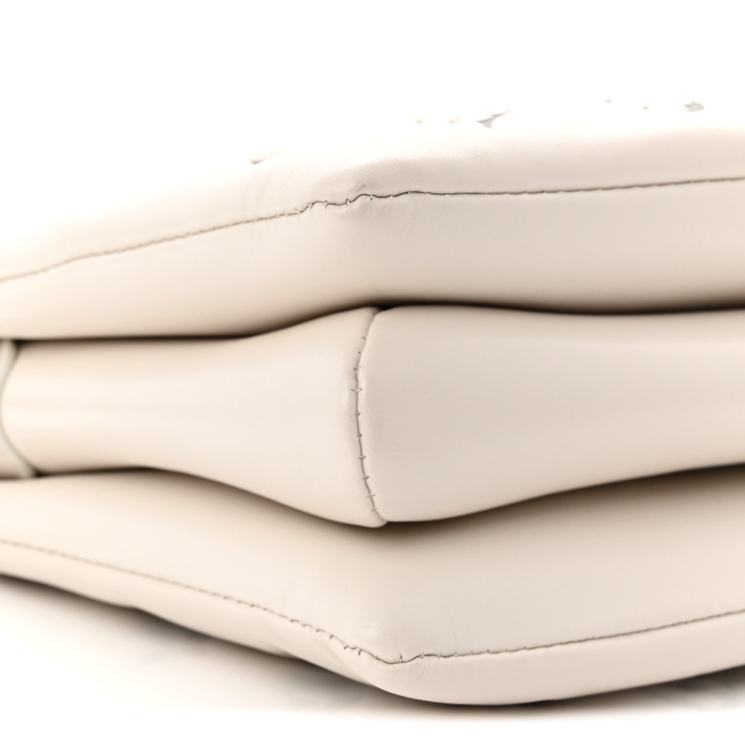 Lambskin Embossed Monogram Coussin PM Cream Grey