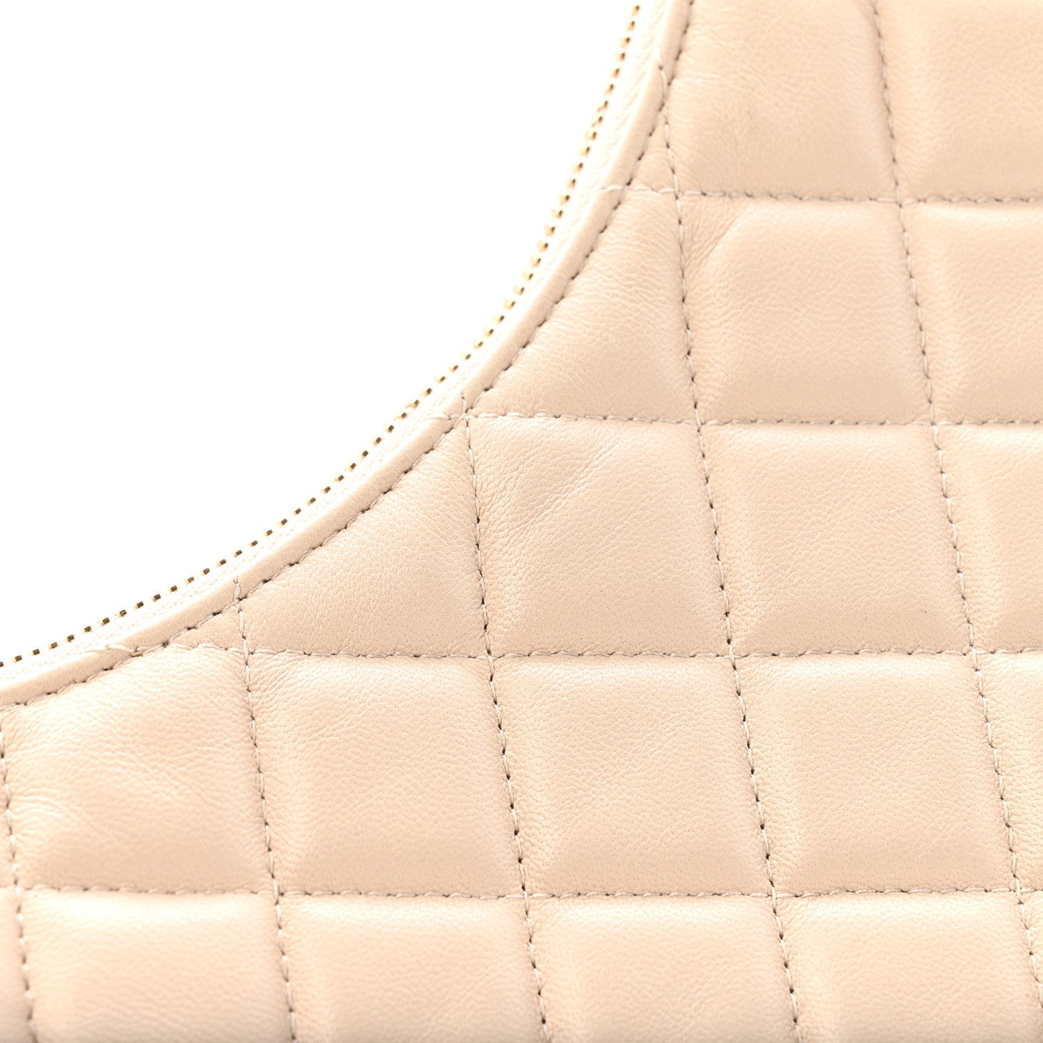 Lambskin Quilted Small Hobo Bag Light Beige