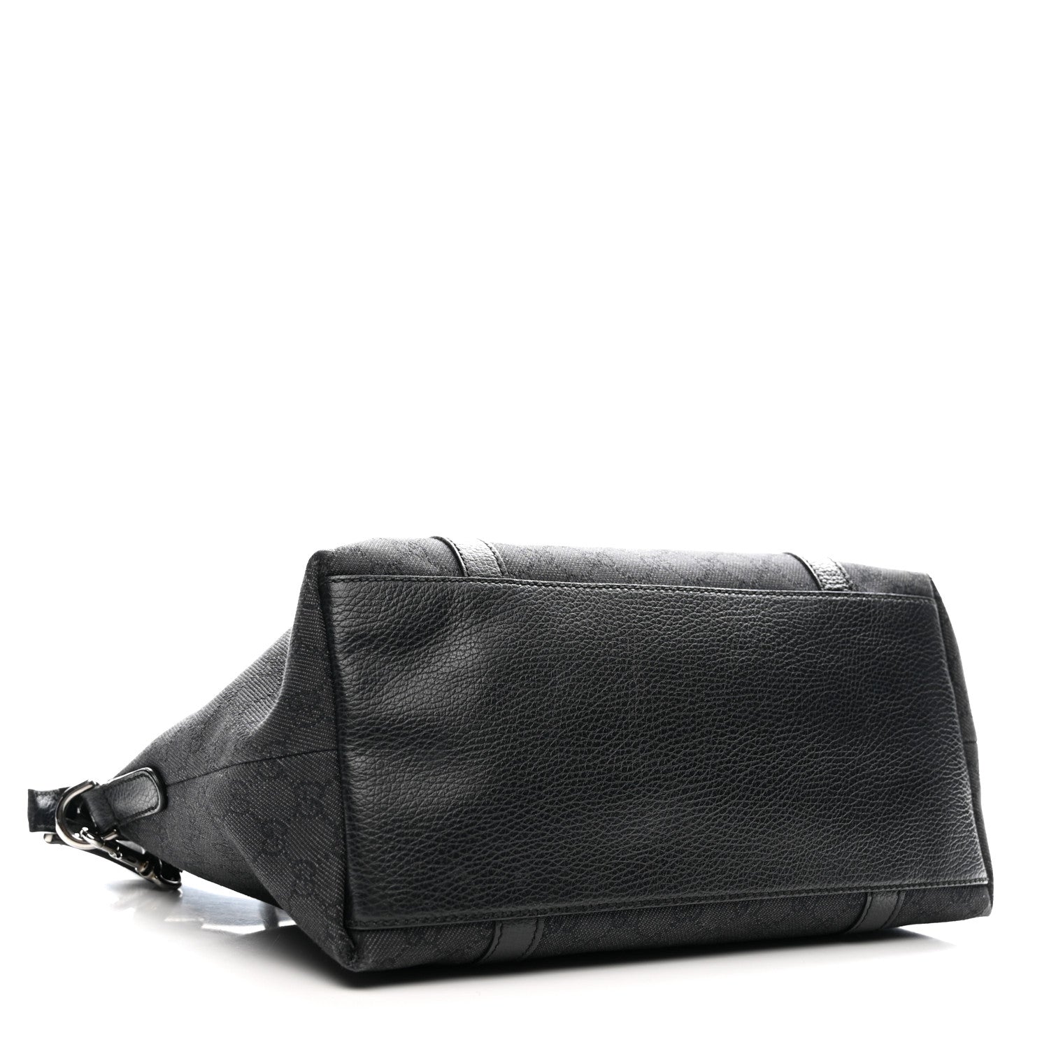 Nylon Monogram Medium GG Charm Dome Satchel Black