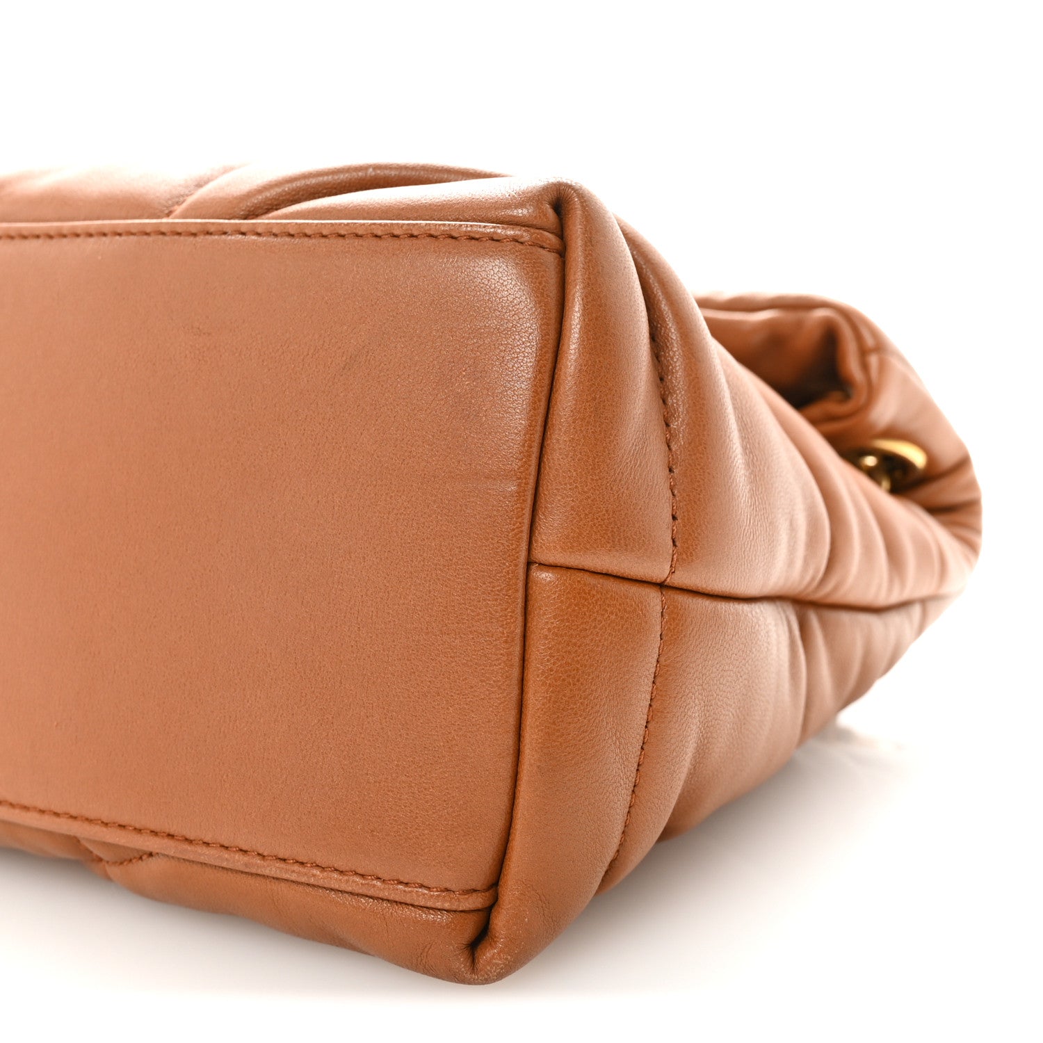 Lambskin Quilted Toy Loulou Puffer Monogram Chain Satchel Dark Cork