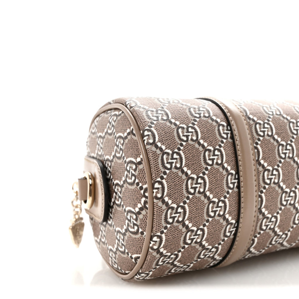 GG Shadow Monogram Ophidia Top Handle Bowler Bag Taupe