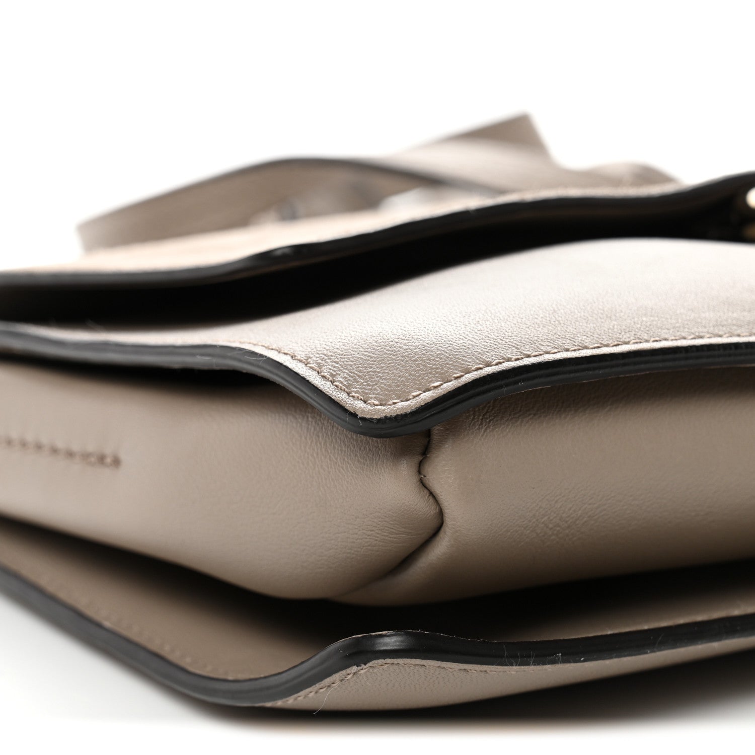 Suede Calfskin Small Faye Shoulder Bag Motty Grey