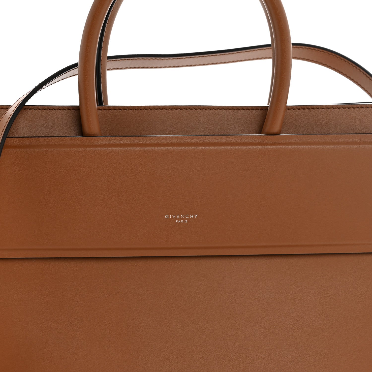Smooth Calfskin Small Horizon Satchel Caramel