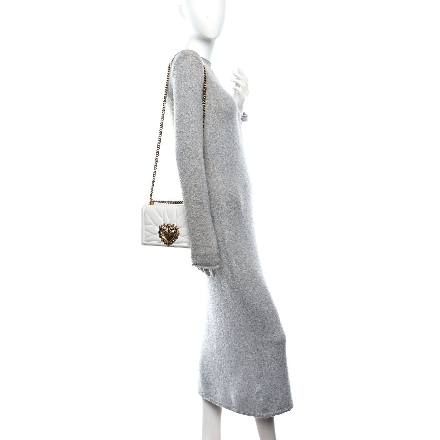 Calfskin Medium Devotion Crossbody Bag White