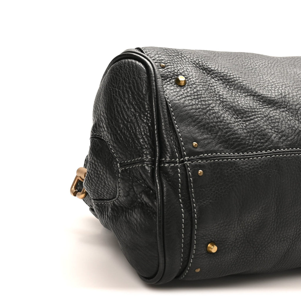 Calfskin Medium Paddington Satchel Black
