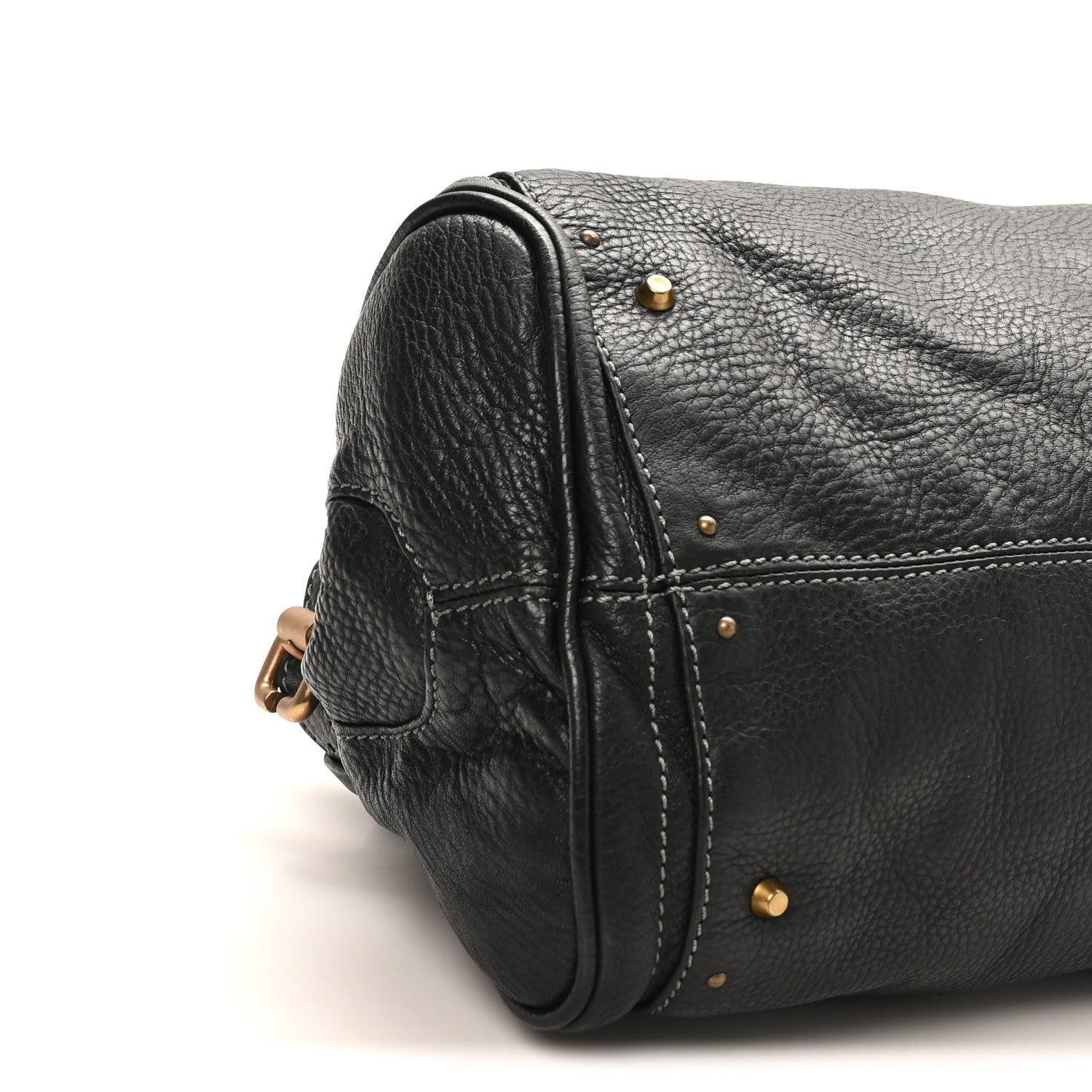 Calfskin Medium Paddington Satchel Black