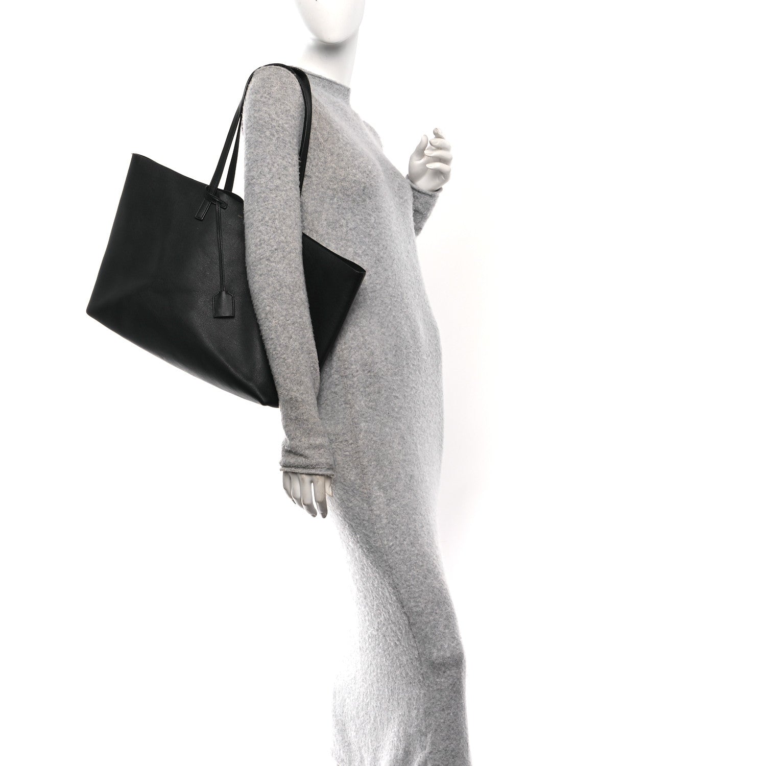 Calfskin Large Shopping Tote Black