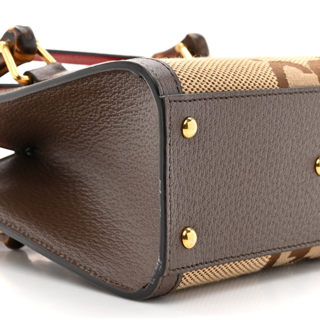 Monogram Jumbo GG Textured Dollar Calfskin Mini Diana Tote Bag Camel Ebony New Acero Pomegranate Red