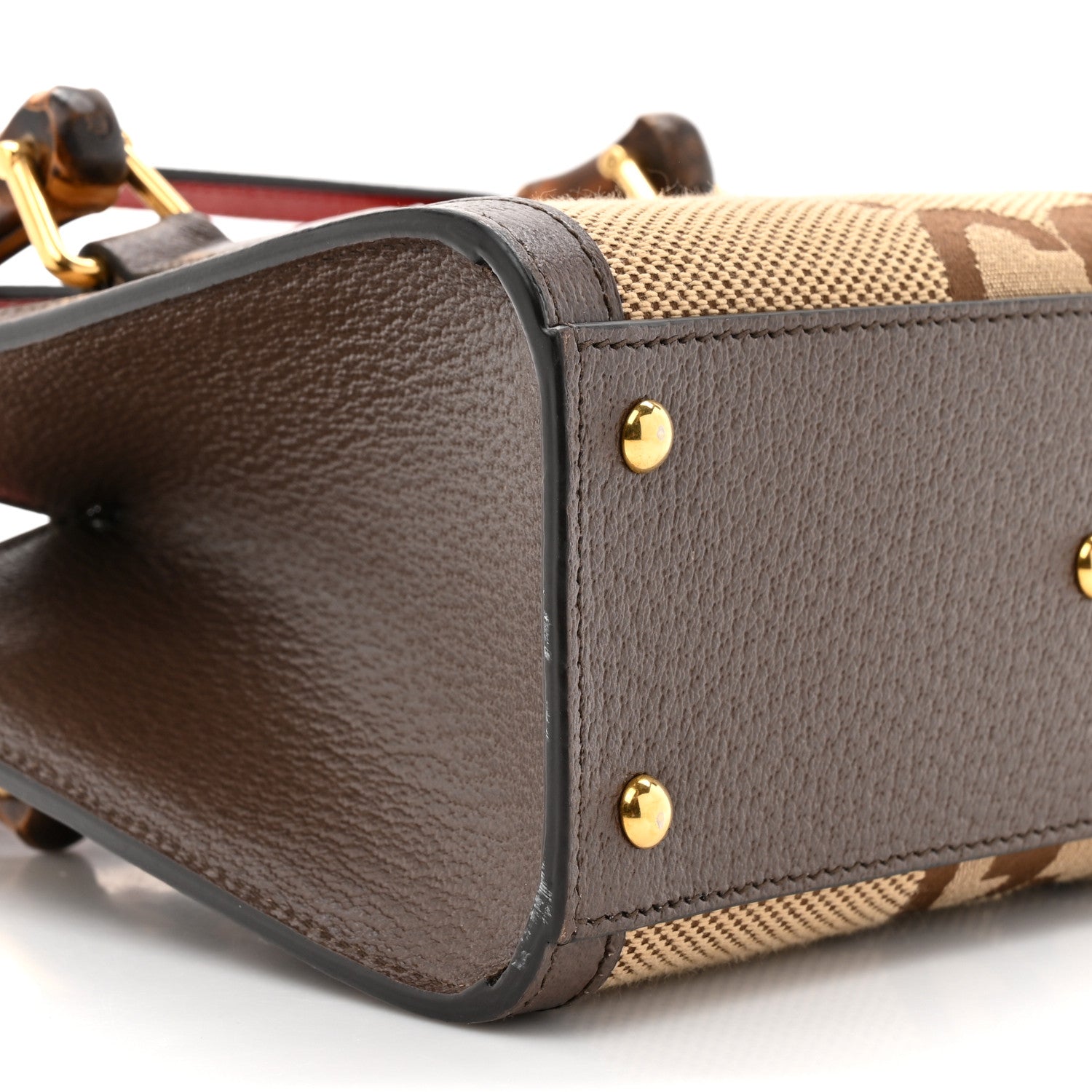Monogram Jumbo GG Textured Dollar Calfskin Mini Diana Tote Bag Camel Ebony New Acero Pomegranate Red