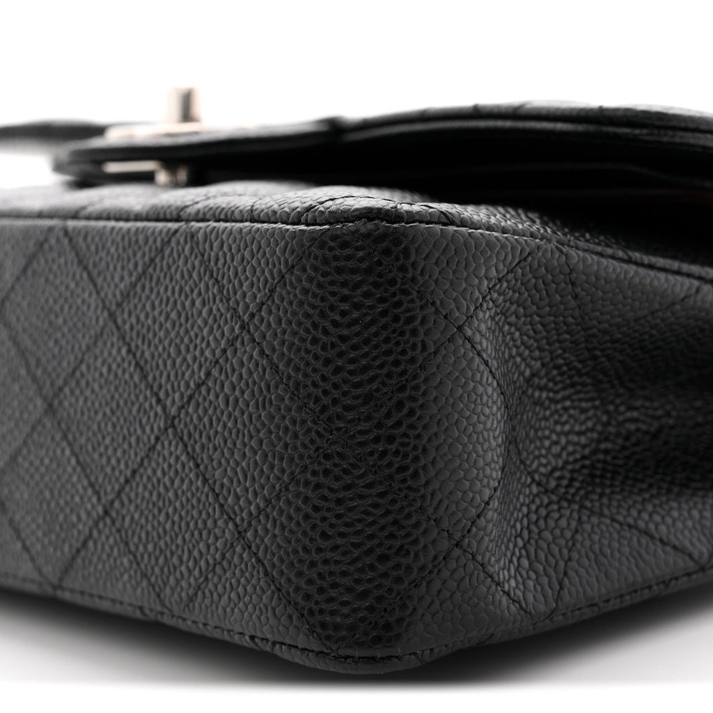 Caviar Quilted Small Double Flap Black