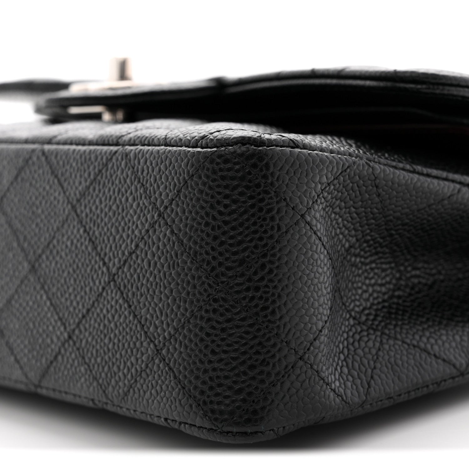 Caviar Quilted Small Double Flap Black