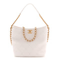 Caviar Quilted Hobo White