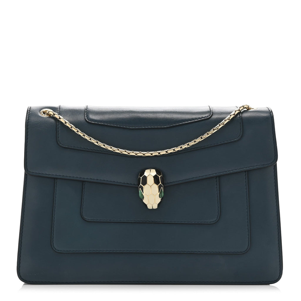 Calfskin Serpenti Forever Shoulder Bag Emerald Green
