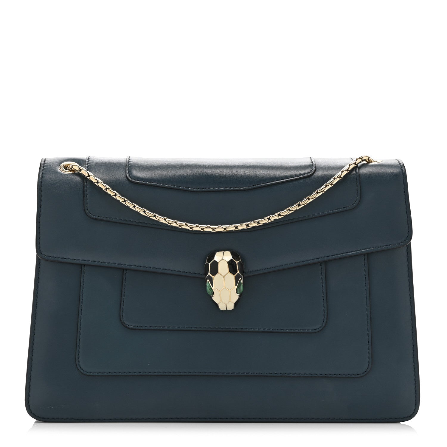 Calfskin Serpenti Forever Shoulder Bag Emerald Green