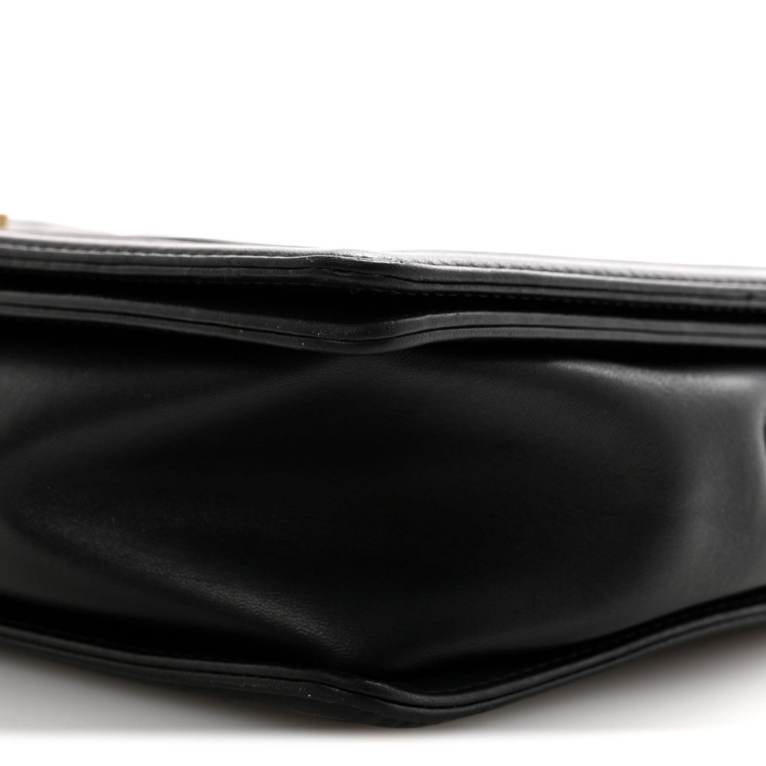 Lambskin Quilted Large Boy Flap Black