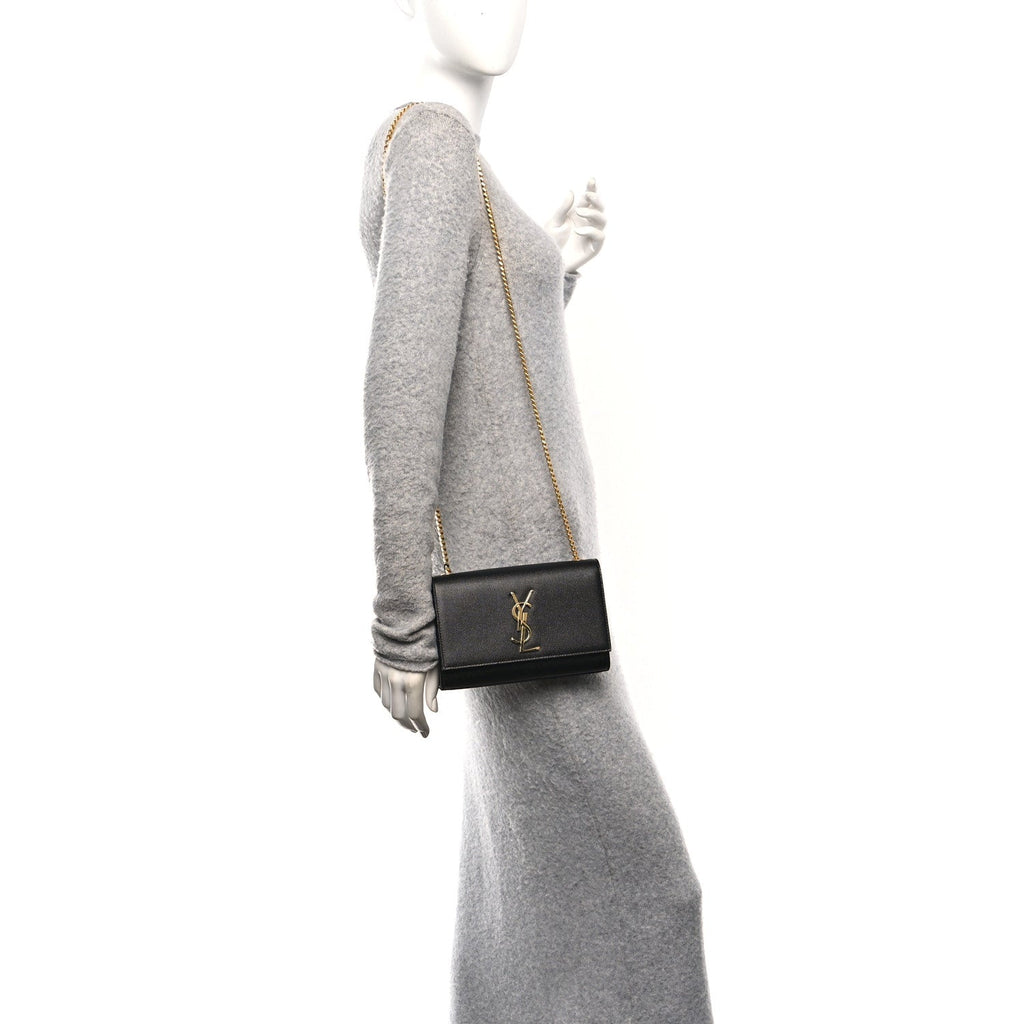 Grain De Poudre Small Monogram Kate Satchel Black