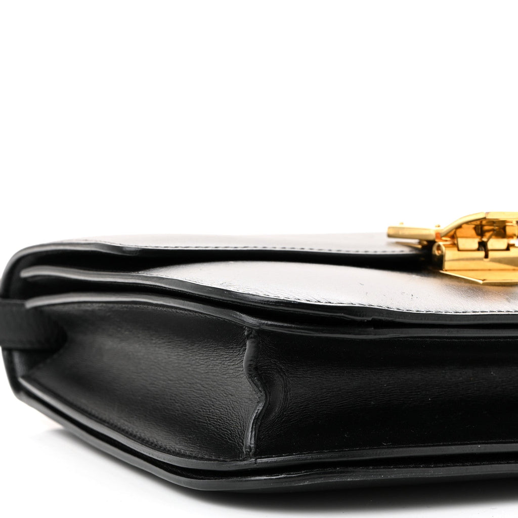 Box Calfskin Medium Classic Box Flap Bag Black