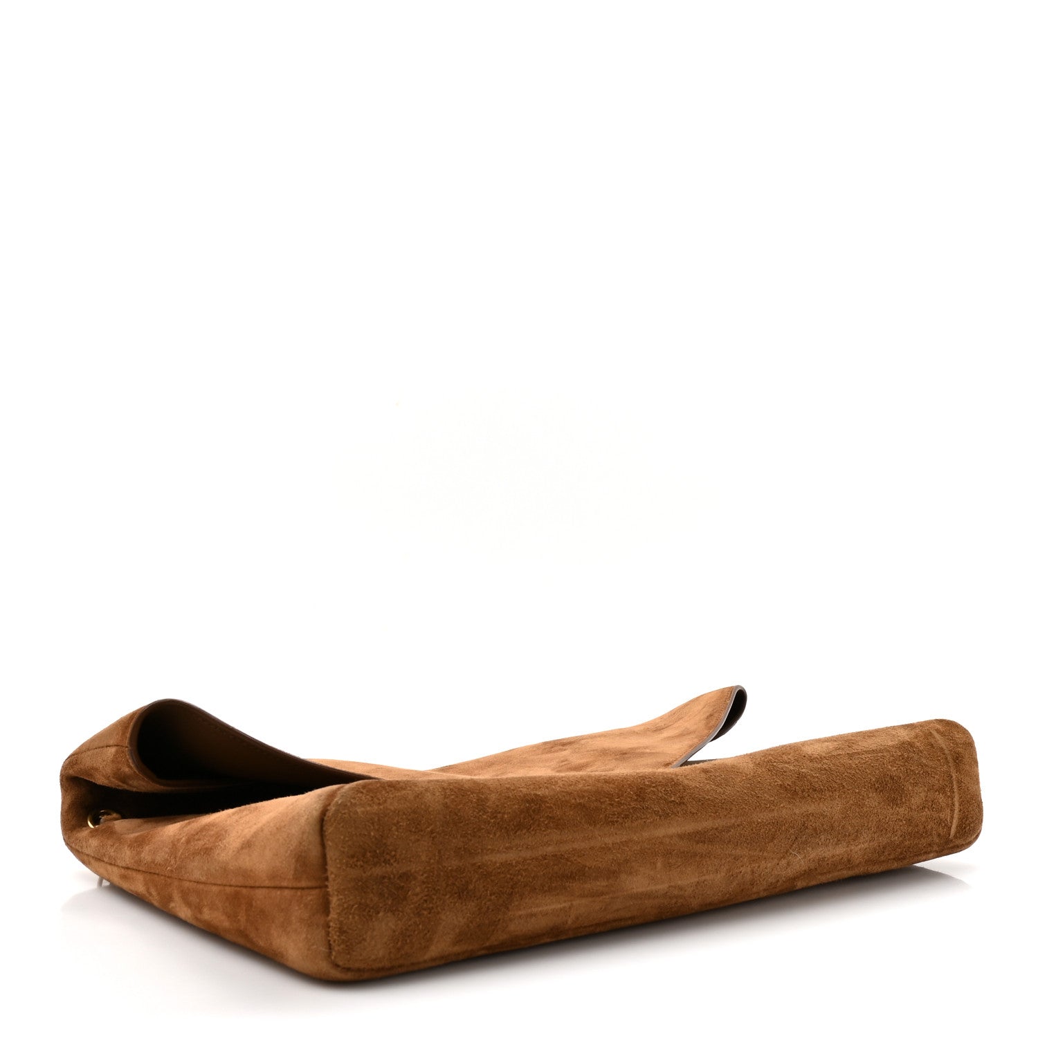 Suede Large Cassandre Pouch On Chain Caramel Cognac