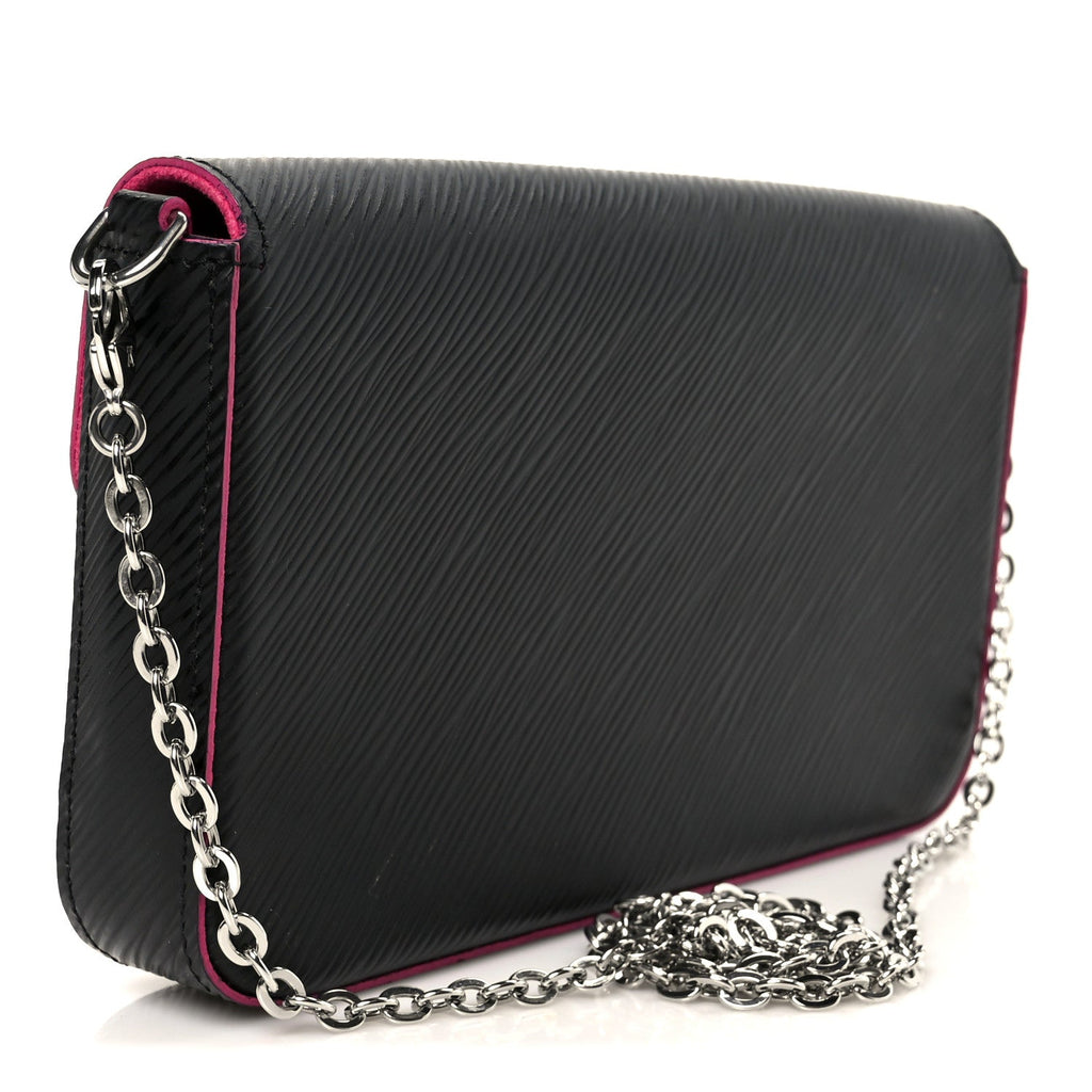 Epi Pochette Felicie Black Hot Pink
