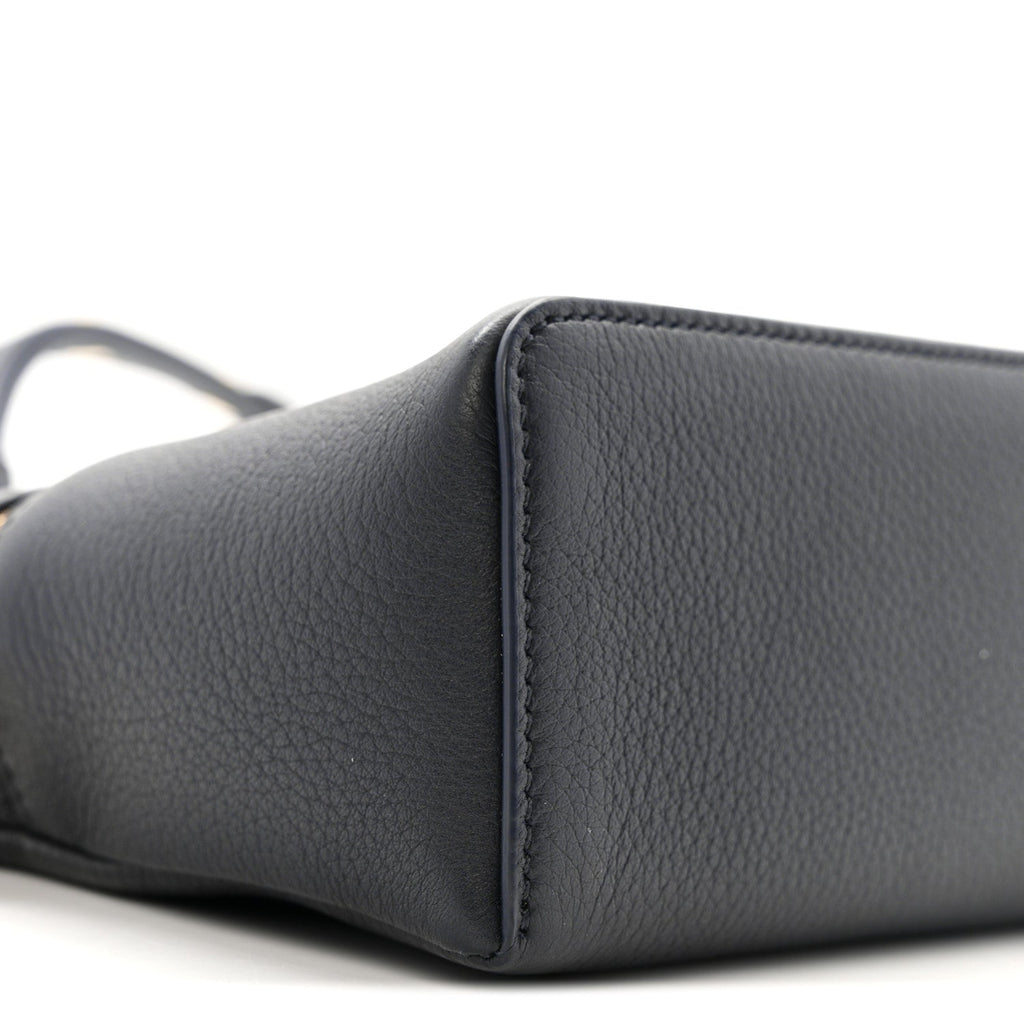 Grained Calfskin L19 Extra Pocket Pouch Navy Blue