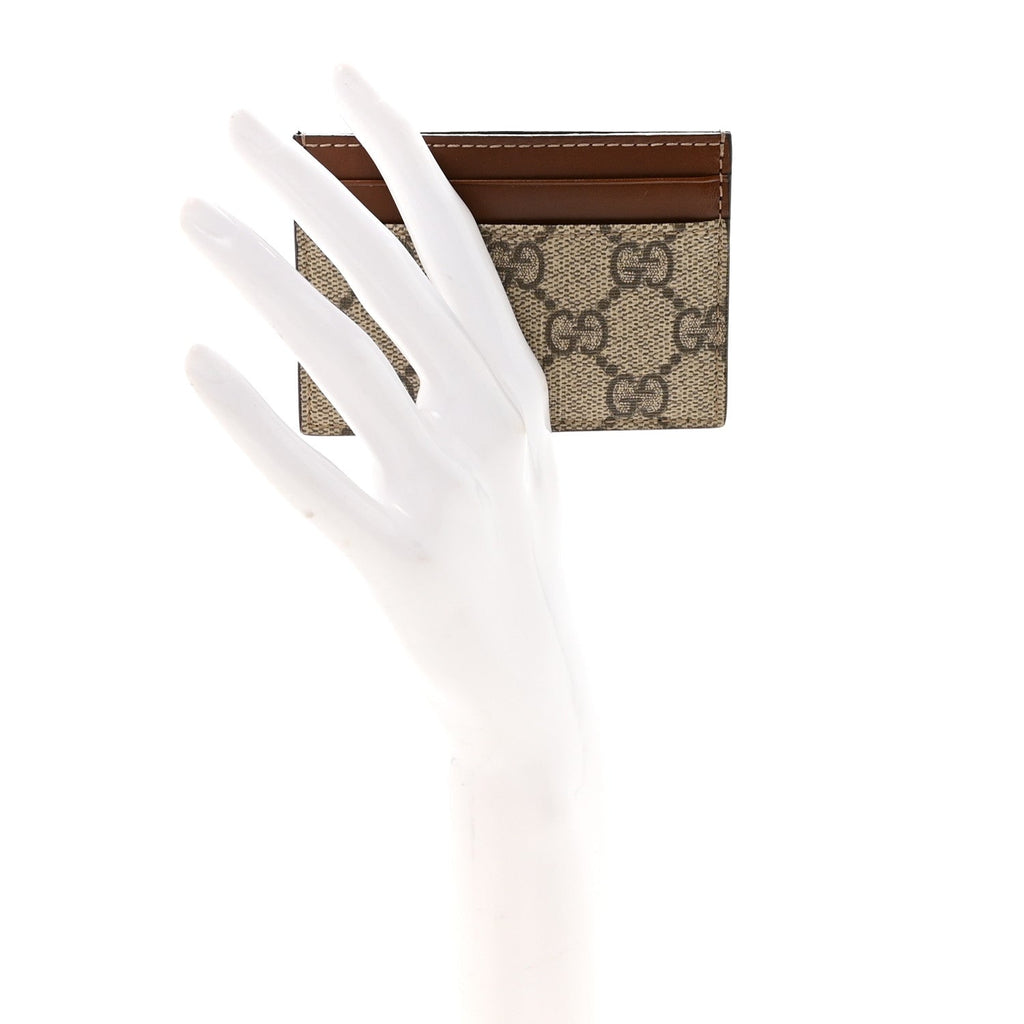 GG Supreme Monogram Calfskin  Holder Beige Ebony Cuir