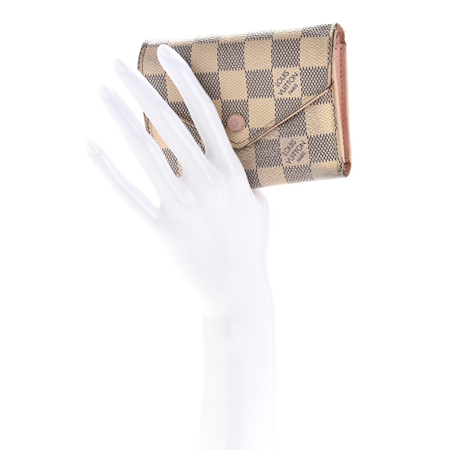 Damier Azur Victorine Wallet Rose Ballerine