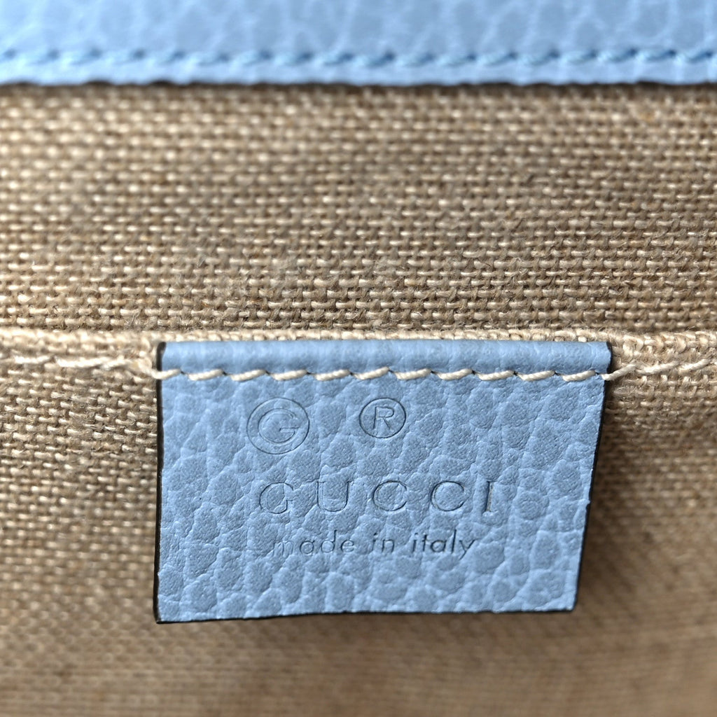 Dollar Calfskin Small Interlocking G Shoulder Bag Mineral Blue