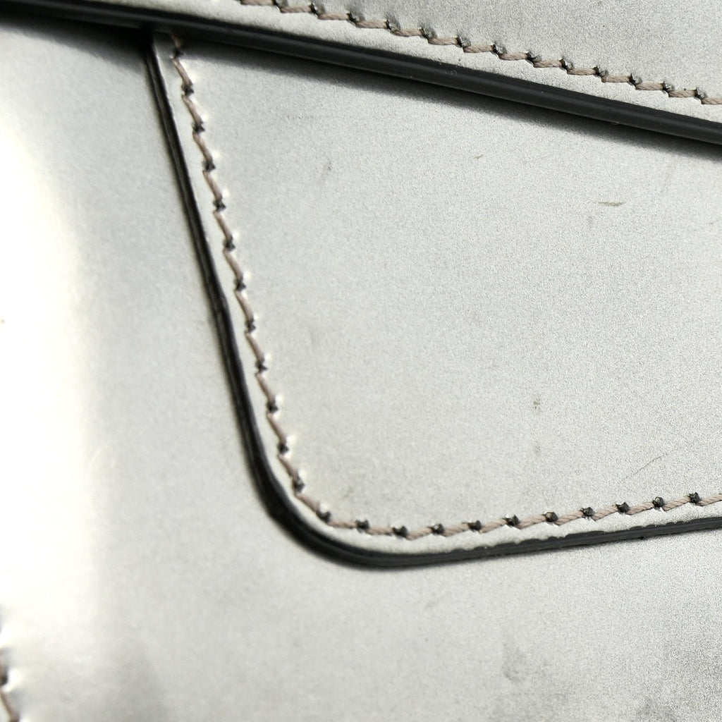 Metallic Calfskin Serpenti Forever Small Shoulder Bag Silver