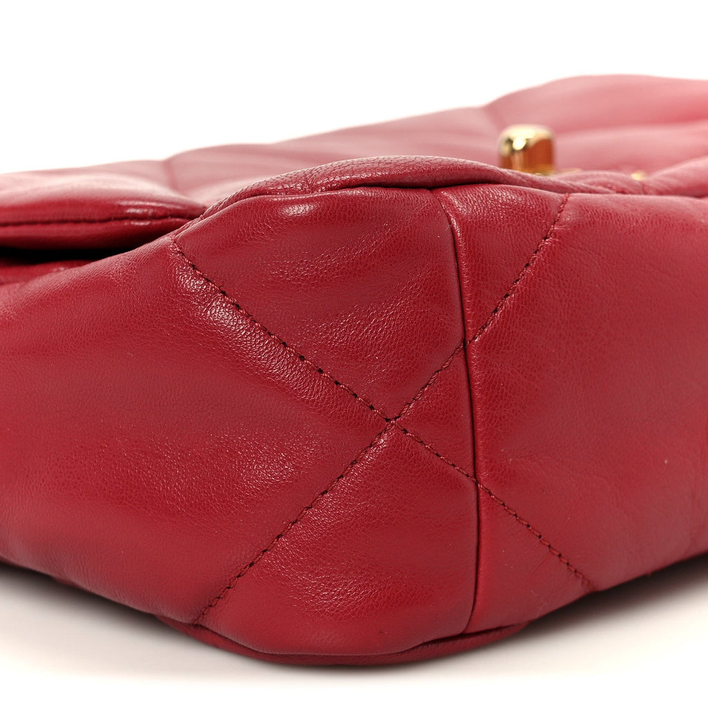 Goatskin Quilted Medium Chanel 19 Flap Red