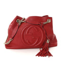 Pebbled Calfskin Medium Soho Chain Shoulder Bag Tabasco Red