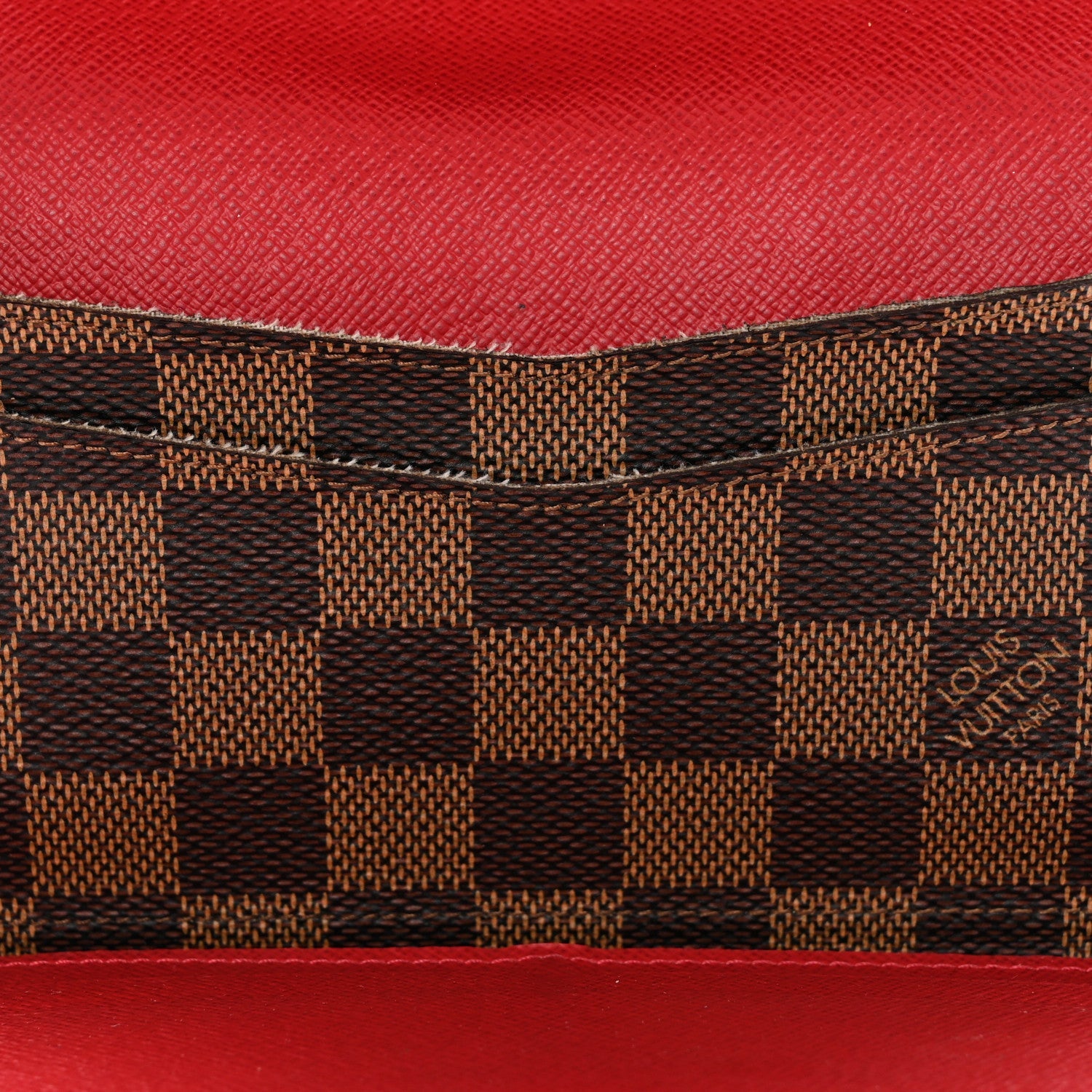 Damier Ebene Josephine Wallet Red