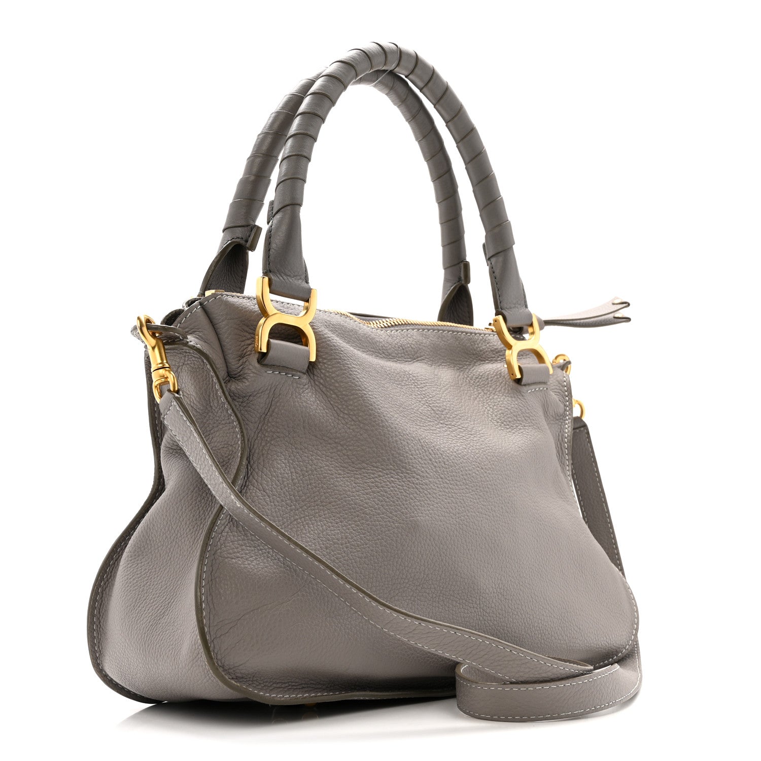 Calfskin Medium Marcie Satchel Cashmere Grey