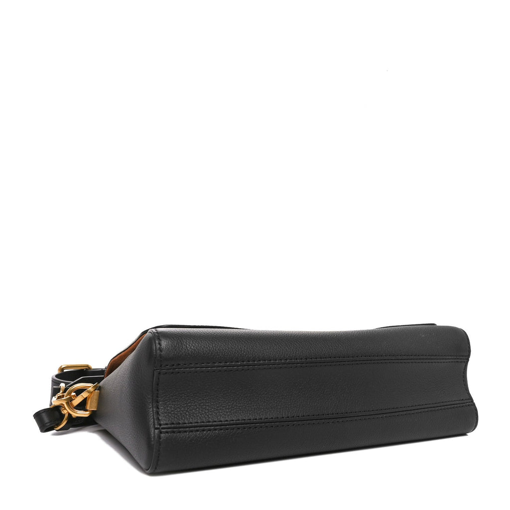 Calfskin Soft Twist Shoulder Bag Black