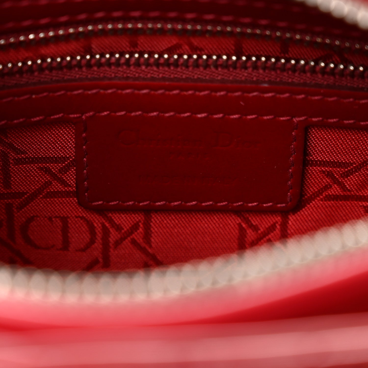 Patent Cannage Medium Lady Dior Red