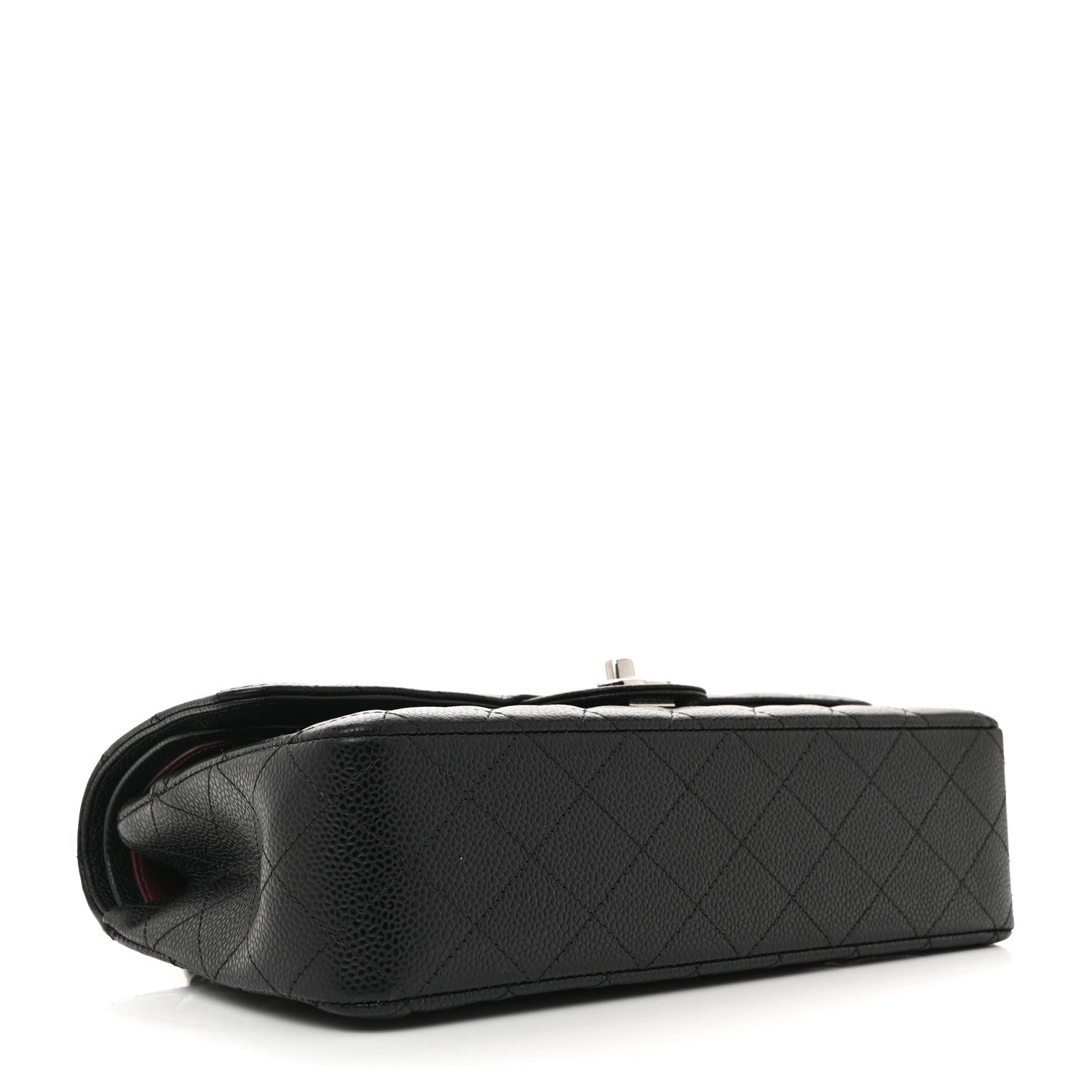 Caviar Quilted Medium Double Flap Black