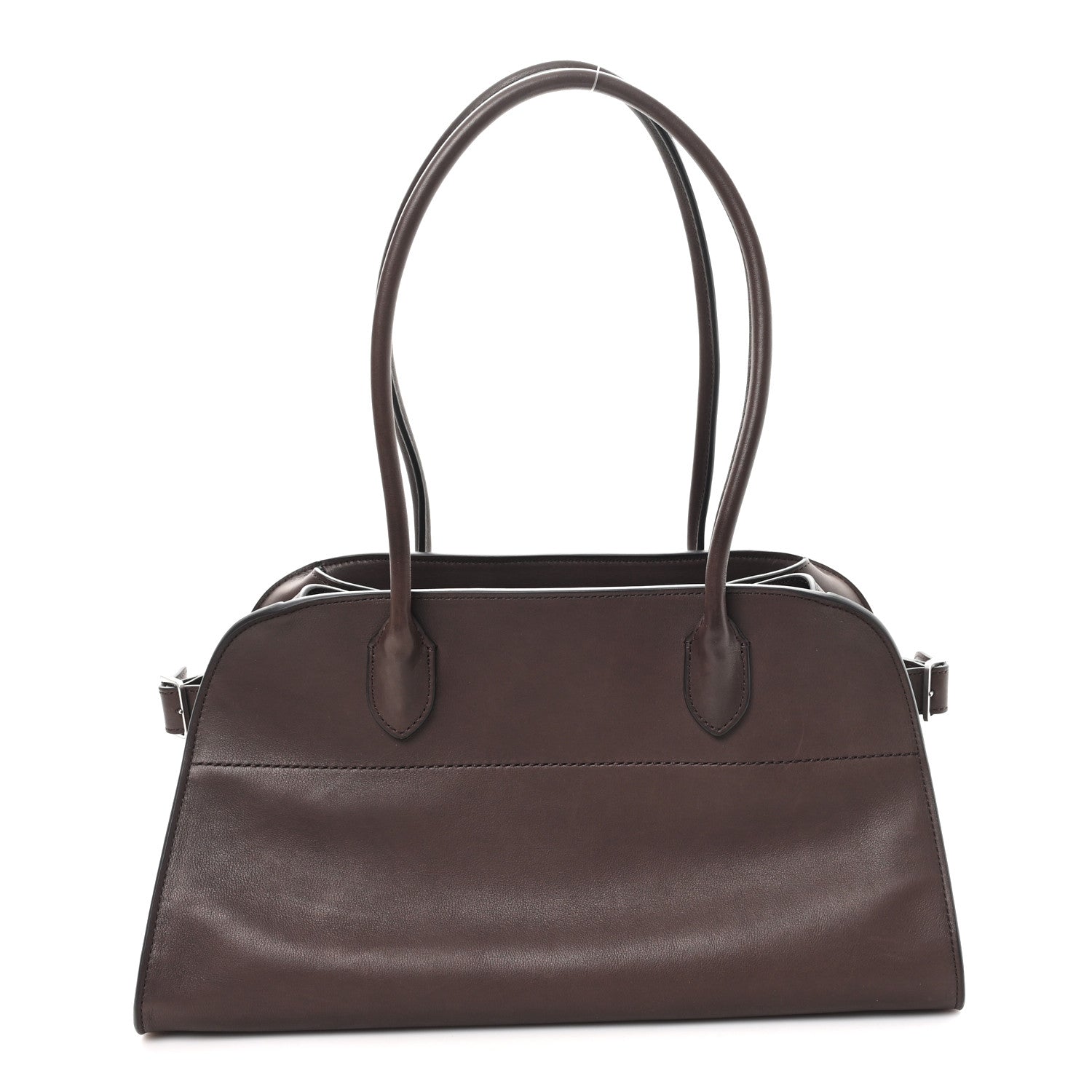 Polished Saddle Calfskin Margaux Shoulder 12 Hippo Grey